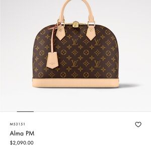 Louis Vuitton Alma PM Brown Monogram Satchel